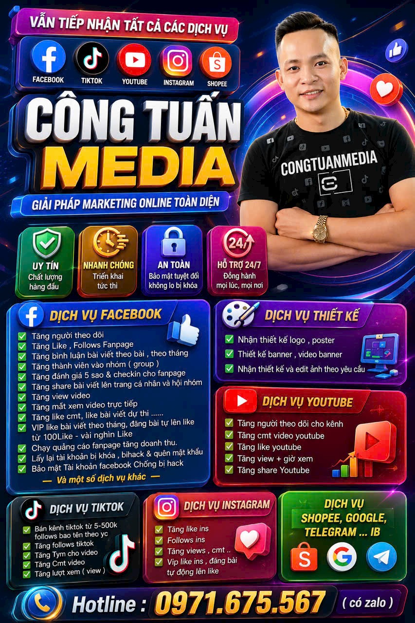 Poster nổi bật Công Tuấn Media – đầy đủ các dịch vụ marketing mạng xã hội và thiết kế