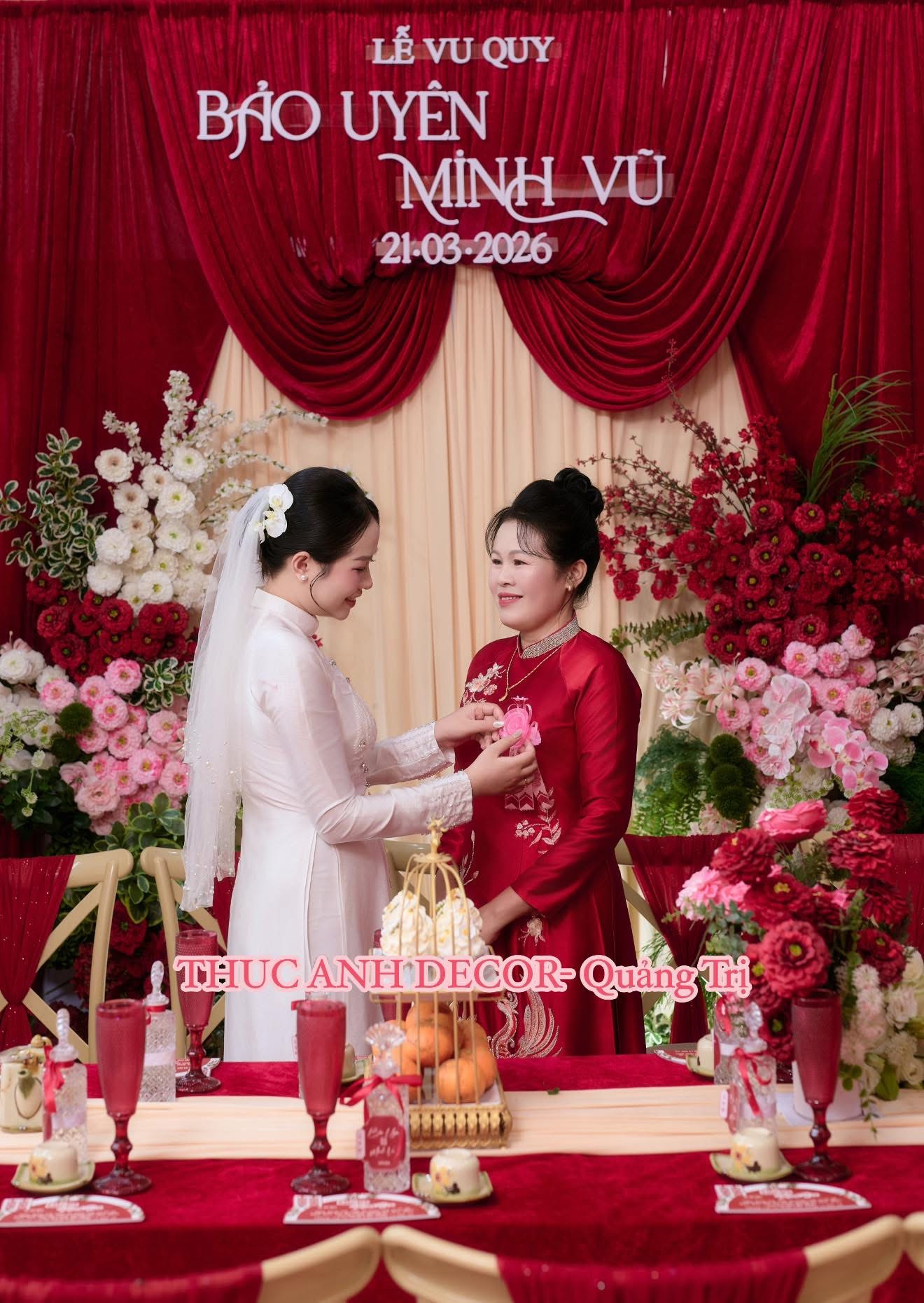 Thục Anh Decor Quảng Trị – Lễ vu quy · Không gian đỏ sang trọng